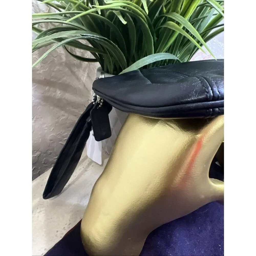 Classic Coach Black Wristlet With Hangtag